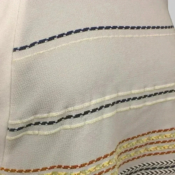 Zara sleeveless blouse white with‎ horizontal stripes step hemline M - Picture 5 of 9